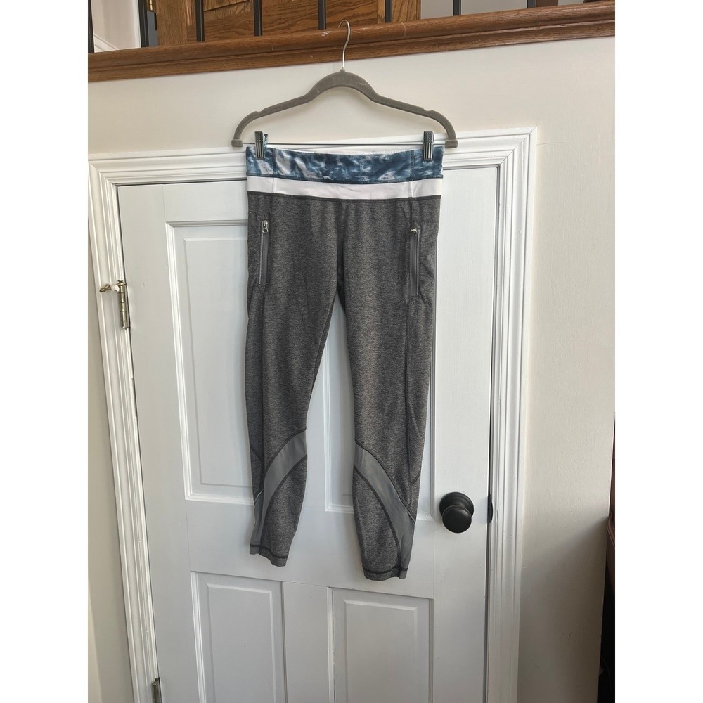 Lululemon‎ Inspire Leggings in a gray and blue color combination size 8